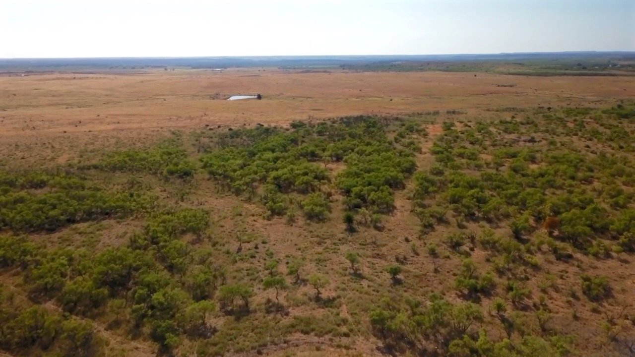 Aerial still over open ranch land at Buffalo Crest